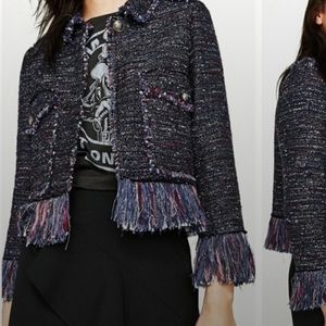 Zara Tweed Fringe Jacket